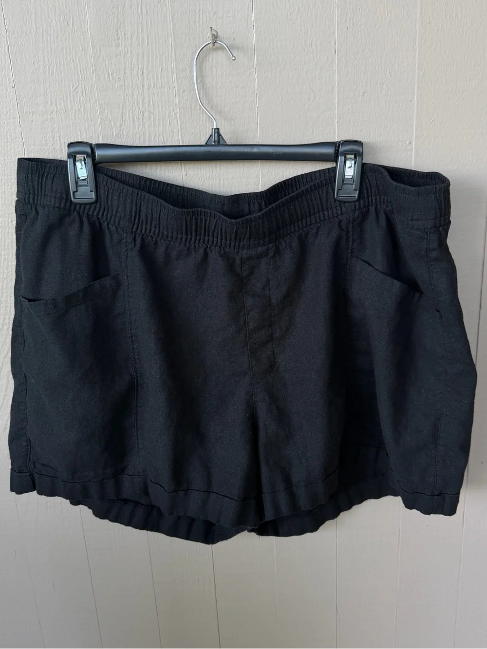 Old Navy Linen Blend Pull-On‎ Shorts - Black Sz XL